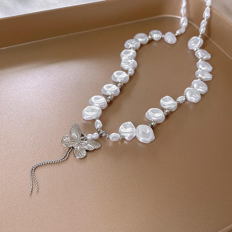 Korean fleece rope color artificial tiger's eye stone bag necklace niche design sweater chain retro necklace