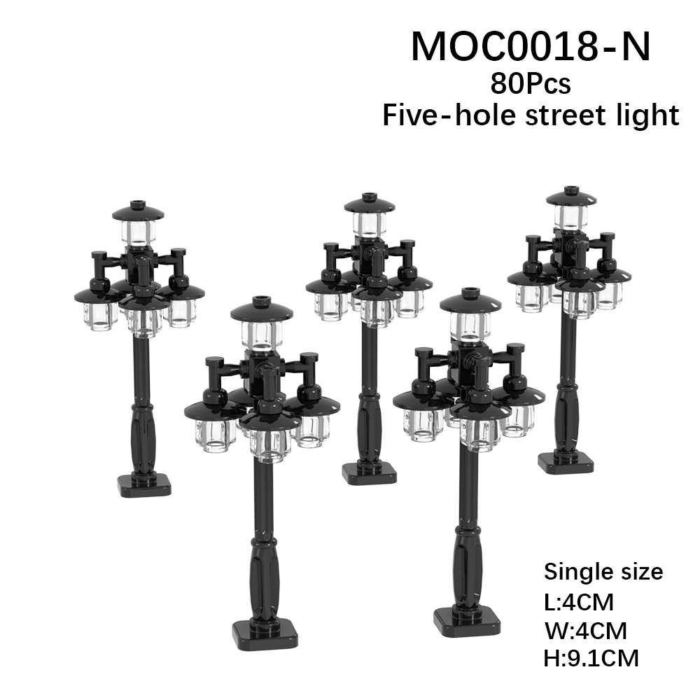 MOC DIY Accessori Parti Piastra Scena Città Blocchi da Costruzione Tronco d'Albero Recinzione Ringhiera Lampione Stradale Semaforo Base Giocattolo A037