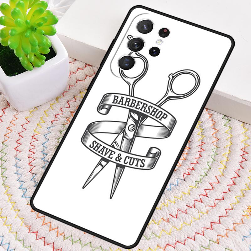 Barber Scissors Hairstylist Salon Phone Case for Samsung Galaxy note 10 pro S26 Ultra S23 S24 FE S25 S21 S22 PLUS Cover
