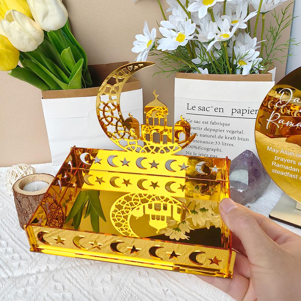 Eid Mubarak Dessert Tray Ramadan Moon Star Plate Tray Islamic Muslim Festival