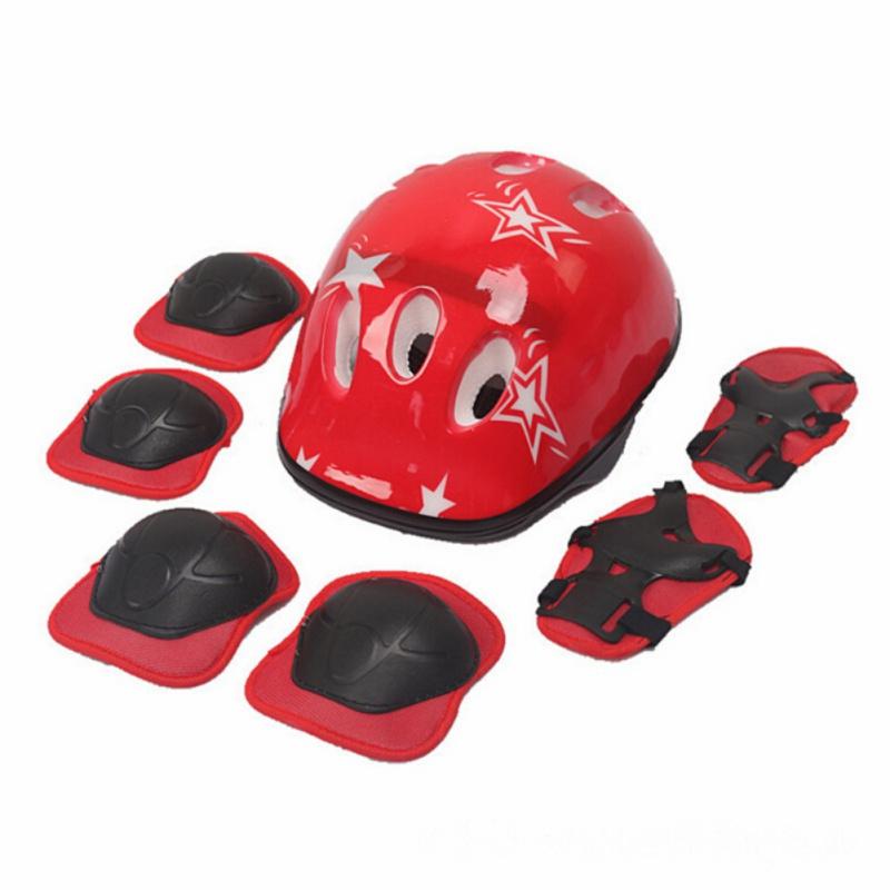 7 STÜCKE/6 stücke kinder skating schutz ausrüstung set 1 helm + 2 knie pads + 2 ellenbogen pads + 2 hand pad skating ausrüstung