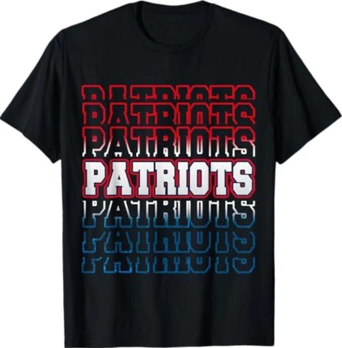 Vintage Patriots School Spirit Go Patriots Love 100% Cotton T-shirt Mens Tees Top 2XL