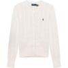Polo FW25 Logo Embroidered Crew Neck Button Long Sleeve Knit Sweater Women Sweater Cream-White 211839418-008