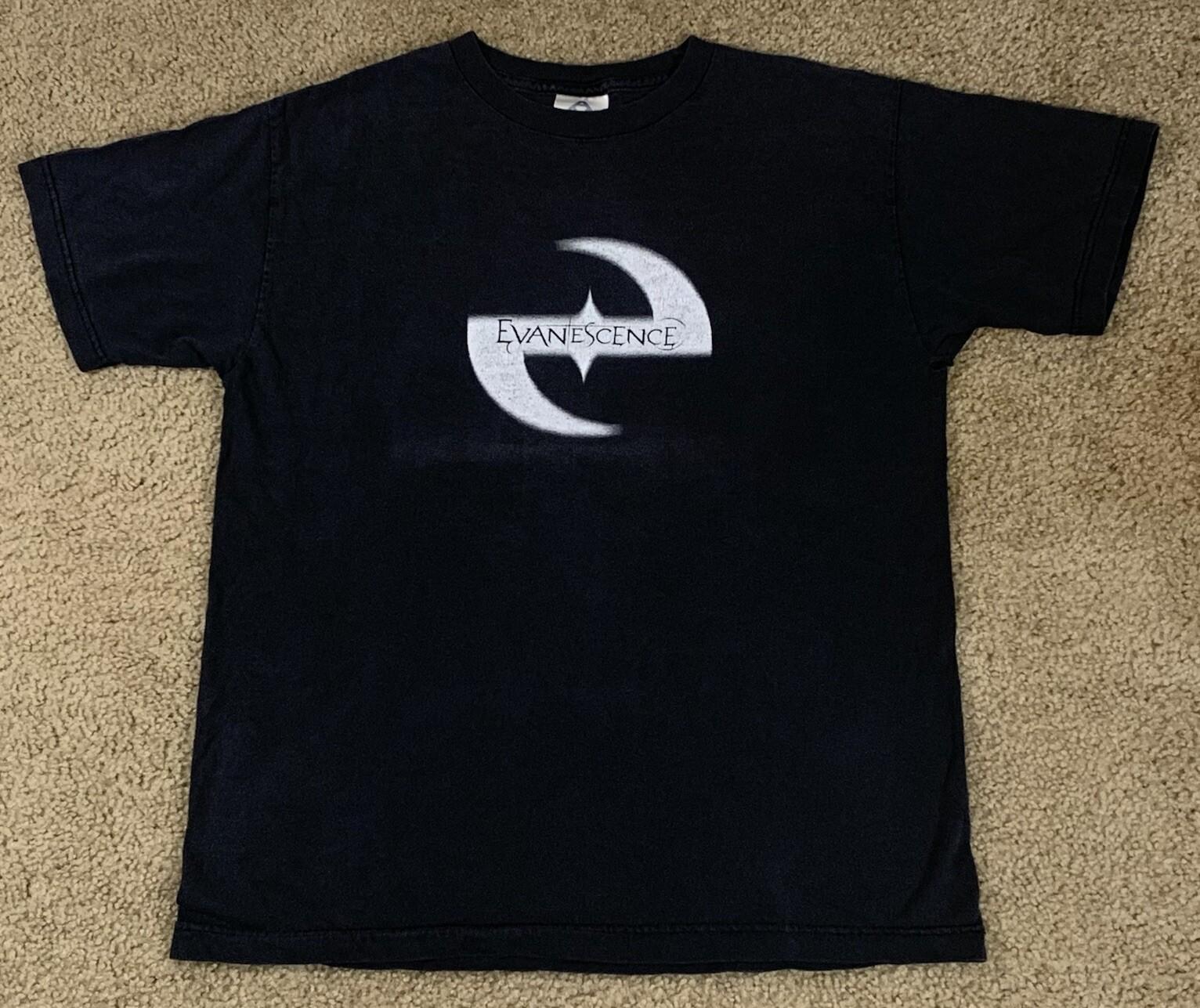 VTG EVANESCENCE Adult Medium Short Sleeve Shirt Rock Band Metal Y2K AMAZING FADE S