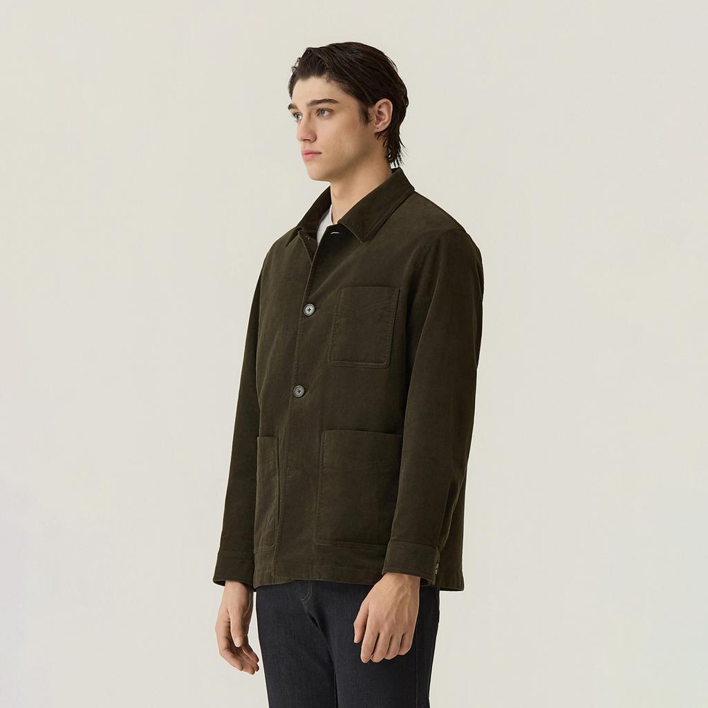 Ferraromilano Autumn Chore Wash Jacket Khaki (Am0Foas35126)