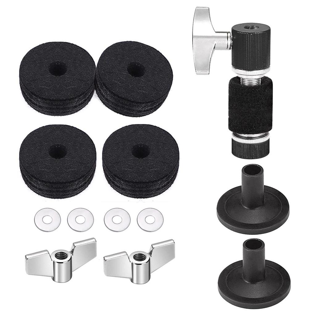 13Pcs Replacement Drums Felt Set Drum Stand Felt Include Wing Nuts & Washers & Cymbal Sleeve Percussion Part Enduring