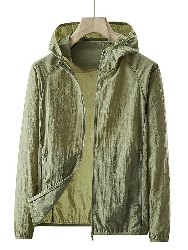 Sunscreen Clothing Outdoor Cycling Men's Hooded Light and Breathable Nylon Yarn Summer Trench Coat Mountaineering Jacket