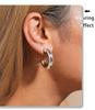Qiong Yao 18K Gold-Plated C-Shaped Steel Bead Earrings for Women – Autumn/Winter Fashion Accessories
