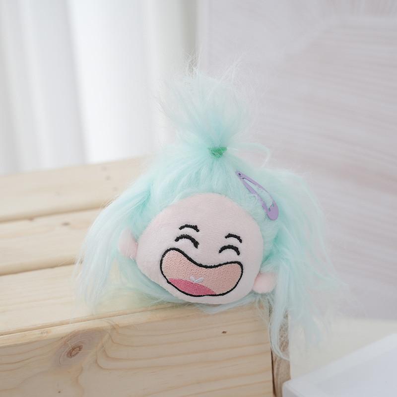 Cute And Funny Plush Doll Keychain With Colorful Hair For Stylish Bag Accessory