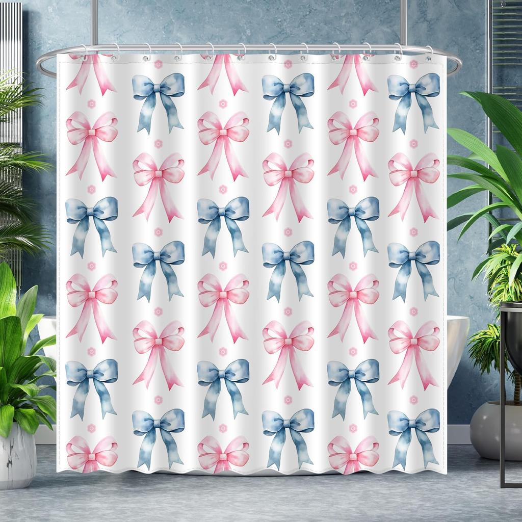 Kids Funny Ocean Shower Curtain, Cute Cartoon Watercolor Colorful Underwater Whale Boys and Girls Bathroom Decor Curtains