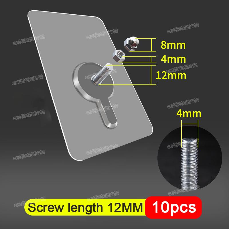 10PCS Punch-Free Wall Hooks Self Adhesive Screw Stickers Hooks for Hanging Photo Frame Wall Clock Bathroom Kitchen Utensils Hook