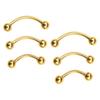 6Pcs Eyebrow Piercing Banana Shape Lip Ring Stainless Steel Curved Barbell Stud Helix Navel Cartilage Earring Body Zircon