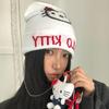 Cute Cartoon Hello Kitty Wool Knitted Hats Autumn And Winter Warm Beanies Comfortable Versatile  Personal Cap