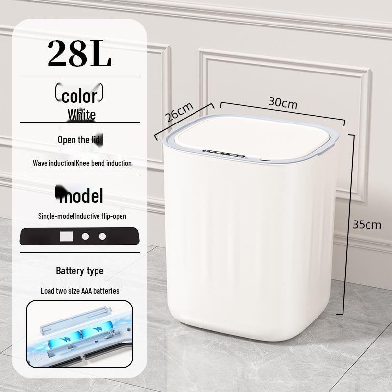 

Automatic Smart Trash Can with Sensor, Large Capacity and Lid for Living Room, Kitchen, Bedroom, Bathroom; Ideal for Home Sorting Battery Version