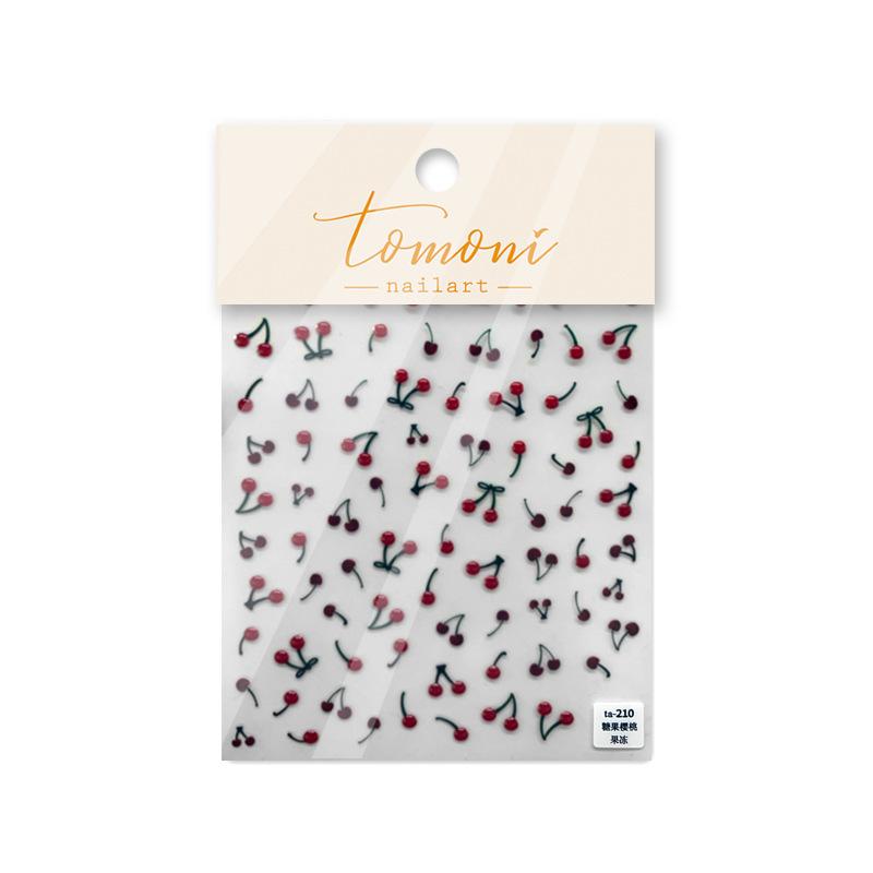 Вишневые наклейки для ногтей. Изготовление своими руками креативных декоративных наклеек. TA210