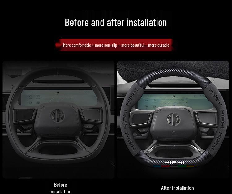 3D Embossed Nubuck Steering Wheel Cover for HiPhi X/Z/Y