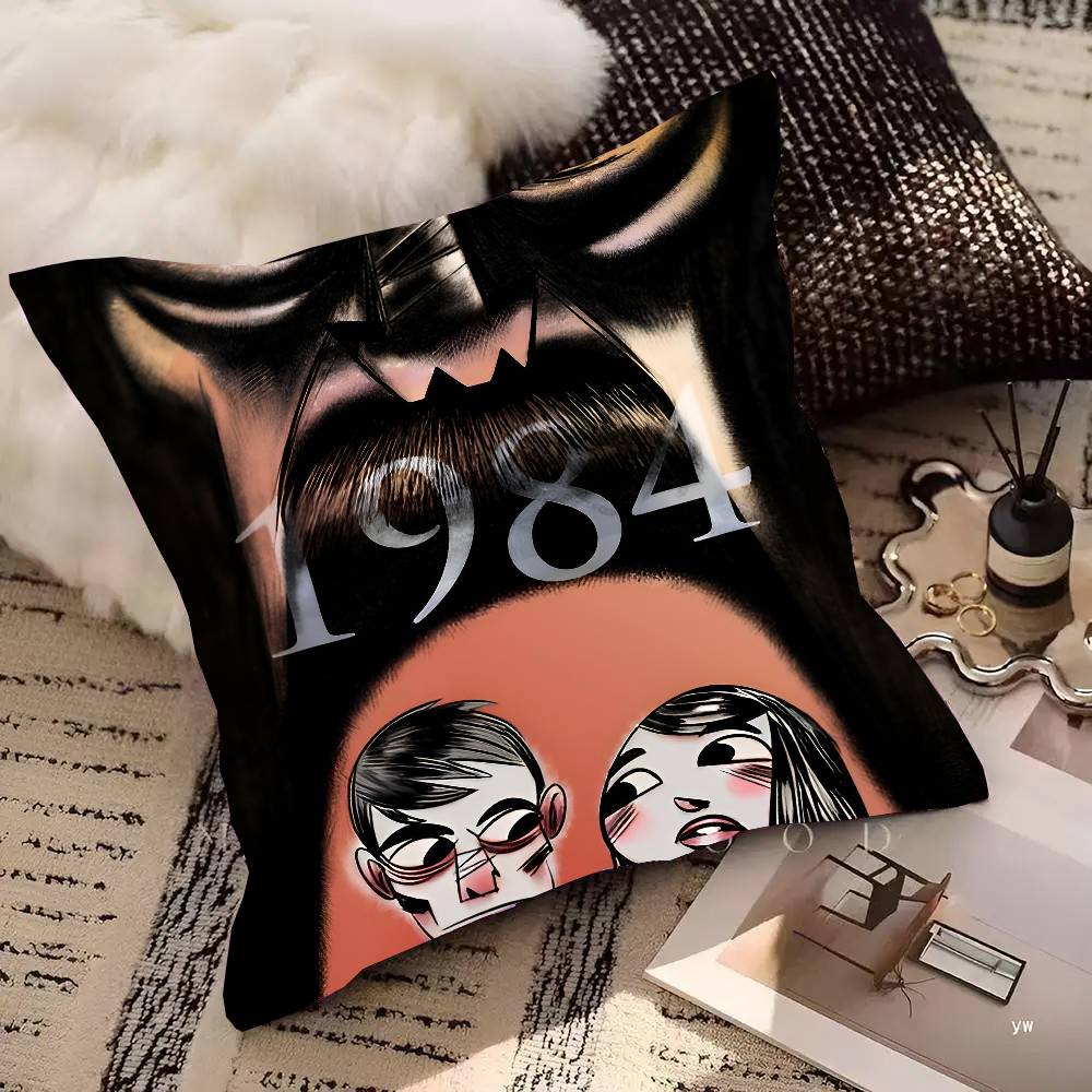 1984 George Orwell Pillow Case Square Pillow Bedroom Sofa Leisure Comfort Cushion Car Home Decoration