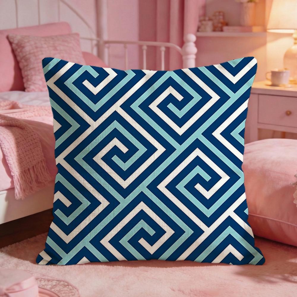 Classic MMeander PatternS Cushion Cover Premium Comfort Reversible Pillow Cove Two in One Design for Any Room  Car Interior