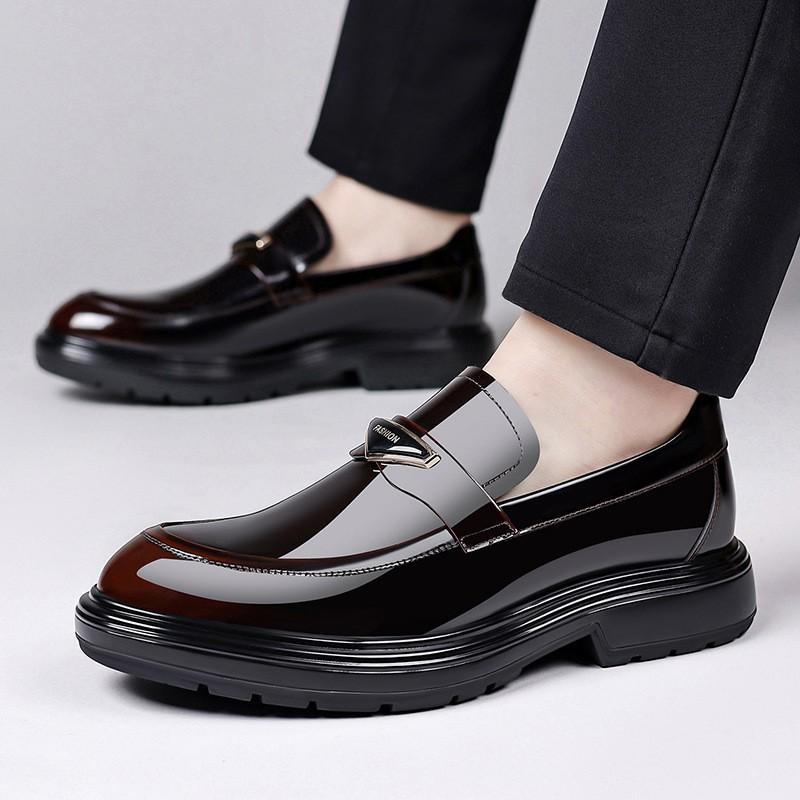 Mens Genuine Leather Loafer Shoes Slip-On
