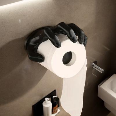 Hand-Shaped Toilet Paper Holder Bathroom Decorative Sculpture Wall Mounted Bathroom Kitchen Tissue Storage Stand