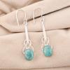 Amazonite Gemstone 925 Sterling Silver Jewelry Handmade Earrings 1.76" For Women EE-171-30