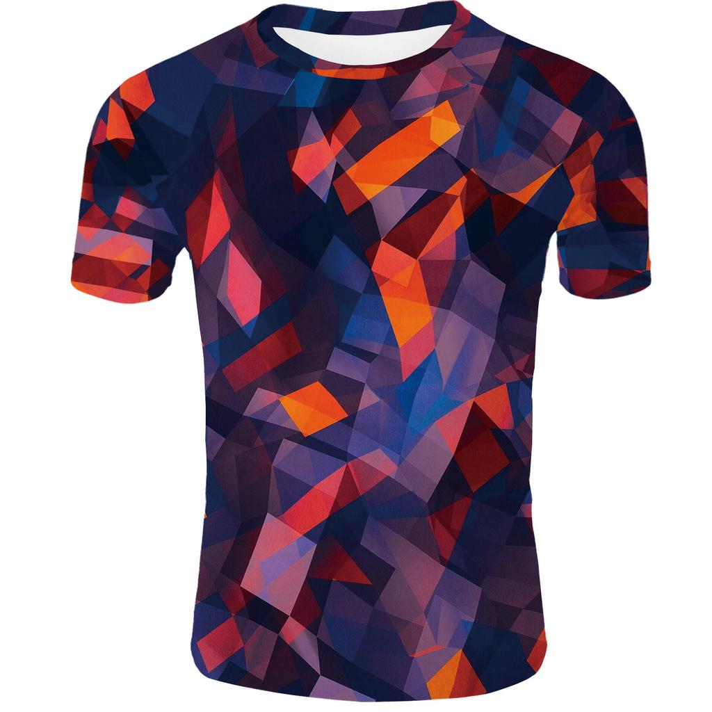 Creative 3D Digital Printed T-shirt for Men's Short Sleeves Tops