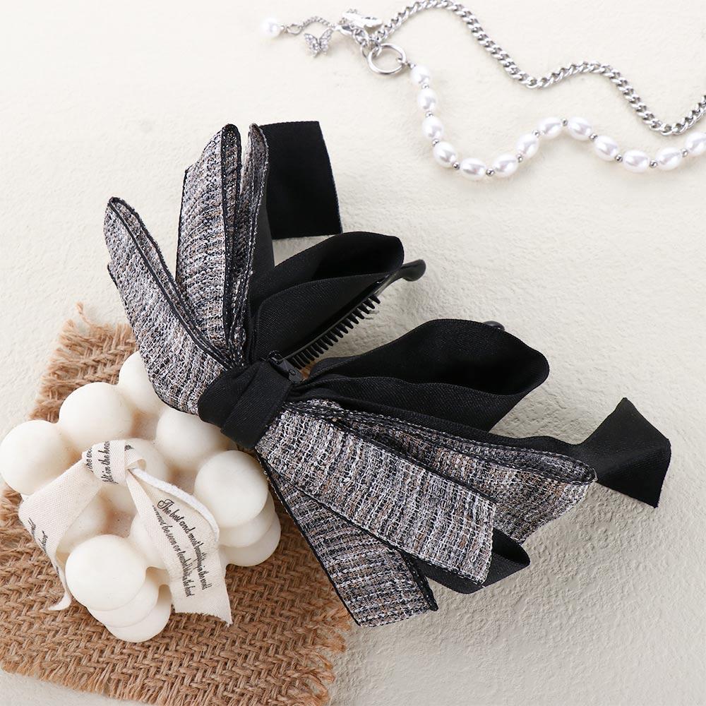 Cloth Resin Party Vertical Clip Women Hair Accessories Korean Style Hair Wear Bow Banana Clip
