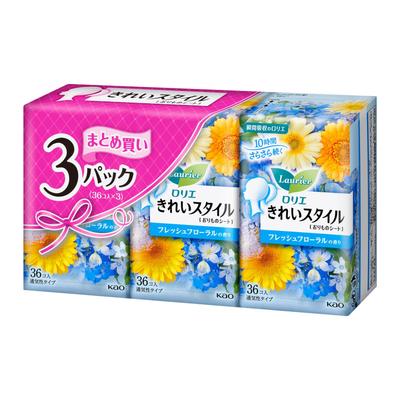 Laurier Kirei Style Vaginal Sheet Fresh Floral 36 Pieces X 3 Pack