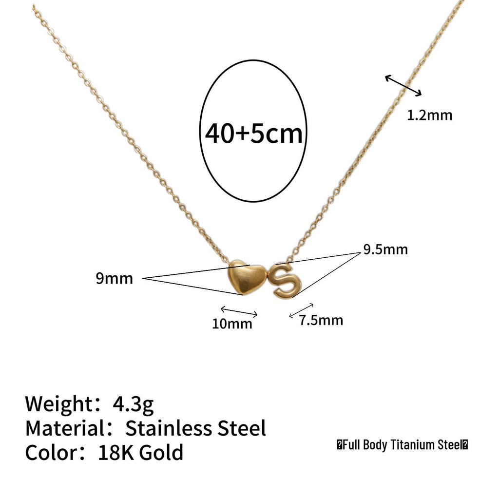 Herz Anhänger Halskette: 18K vergoldeter Edelstahl mit 26 englischen Buchstaben.