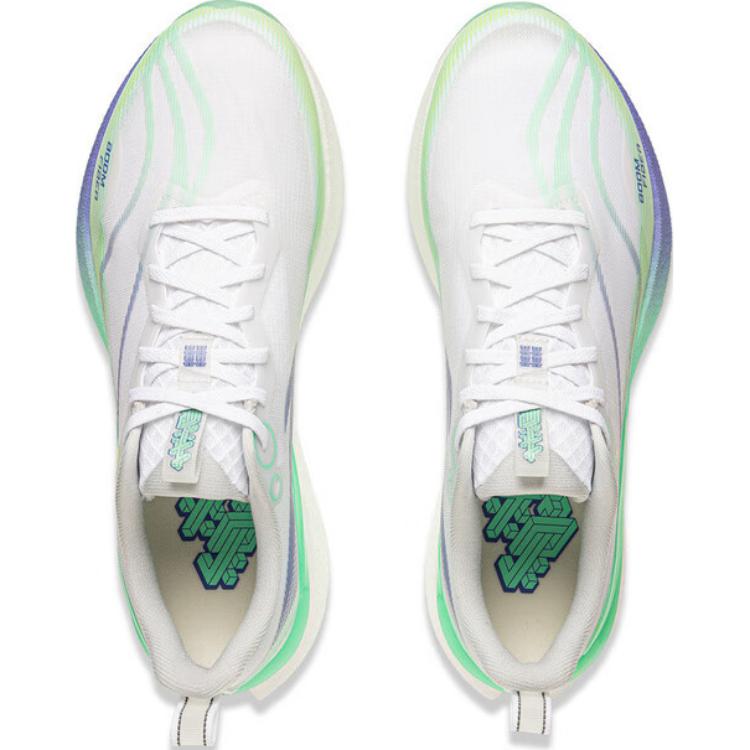 Li Ning Kids Running Shoes Comfortable Non-Slip Wear-Resistant Low-Top Men Sneaker White Fluorescent-Green YKFV112-7