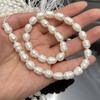 Natural Freshwater White Rice Pearl Beads 8-9mm 36cm Full Drilled Large Millet Oval Pearl Strand For Daily Statement Necklace DIY Jewelry Making