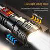 White Laser Flashlight with Telescopic Focus, LCD Display, Long Range, Rechargeable Battery, and Emergency Features