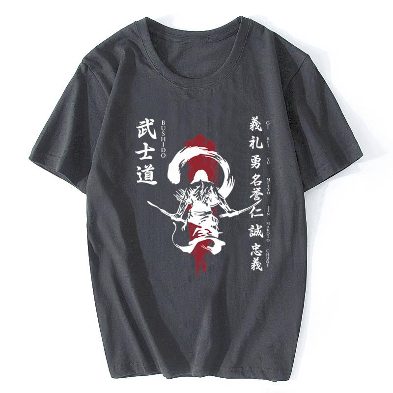 Fan Samurai Warrior Japanese The Seven Virtues Of Bushido New Short Sleeve Men Fashion Men Round Neck Cotton T Shirt