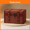 Password Protected Retro Woven Wooden Medicine Box Lockable Organizer Car Storage
