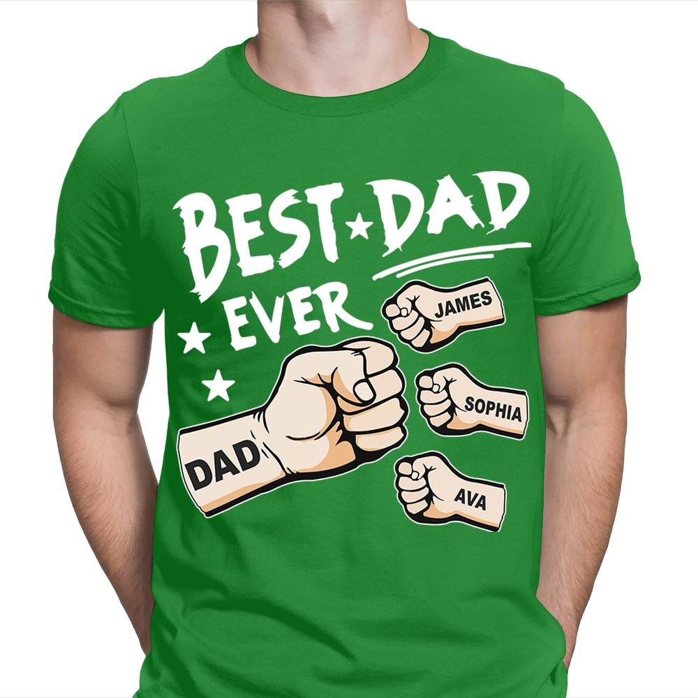 Best Dad Ever Personalised Fathers Day T Shirt Birthday Novelty Gift FD 2T1A1
