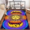 Colorful Sun and Moon Pattern Carpet with Psychedelic Boho Design Suitable for Use As an Anti-slip for Living Room Bedroom Sofas