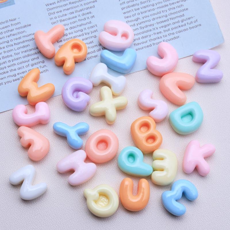 30 Pcs New Kawaii Cartoon Mixed Color English Letters Resin Scrapbook Diy Decorative Hair Clip, Pendant Jewelry Parts A70