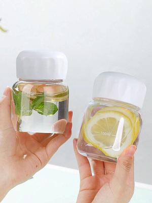 1/2PCS 300ml Small Water Bottle Plastic Portable Leakproof Mug Juice Milk Drinking Cup with Scale for Outdoor Kitchen School