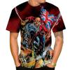 Men's fashionable skull 3D print T-shirt, trendy digital round neck short-sleeved casual top, street style.