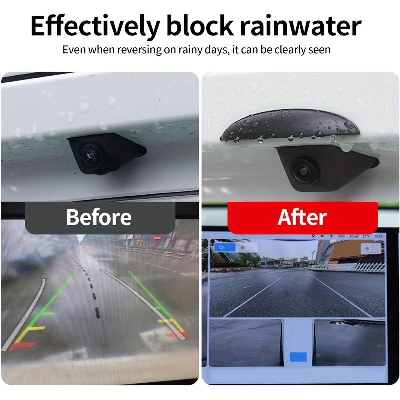Car Rearview Camera Rain Shield Heavy-Duty ABS Waterproof Windproof Cover with Wide Base Design Compatible with SUV Sedan Truck