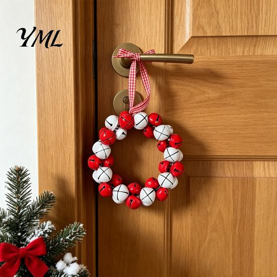 Christmas Craft Decoration Tree Bell Pendant with Lanyard, Ring Hanging for Metal Jingle Garland Holiday Home Decor, Multicolored Festive Bells