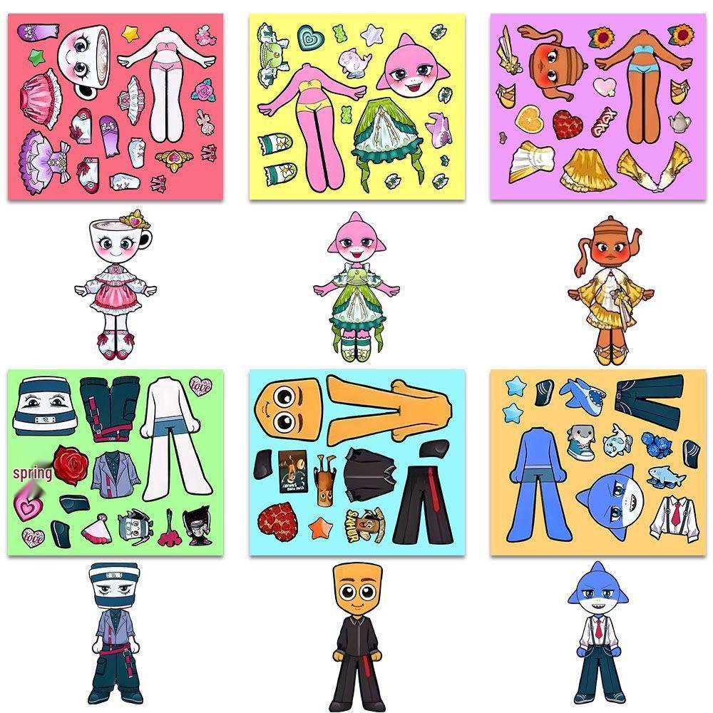 18 Zhangshanhaijing Cartoon Q Version Anime Dress-Up Stickers for Kids' Educational Rewards