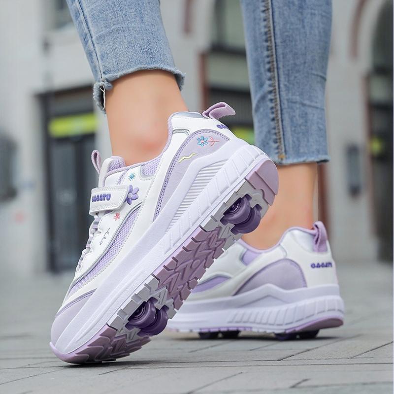 Roller Skate Shoes with Wheels Children's Deformation Shoes 4 Wheels Racing Roller Skates Dual-use Sneaker for Boys and Girls