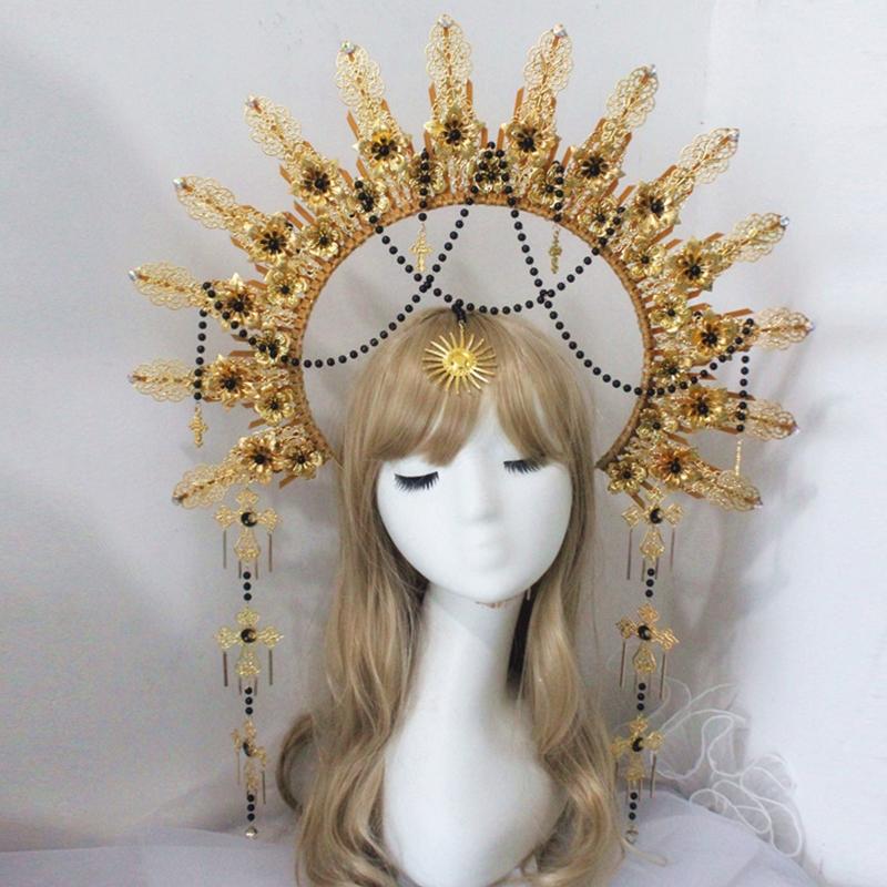 Baroque Luxury Hair Hoop Headwear Gothic Crown Material Package Goddess Pearl Headband Hair Accs for Women Photo