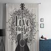 Cortinas transparentes de guitarra e música para quarto, sala de estar, cortinas de tule para cozinha, cortinas de voile para janelas