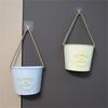 Hanging Small Iron Bucket Decorative Plant Pots Plant Hanging Pots Wall Hanging Indoor Flower Basket Metal Flower Pots