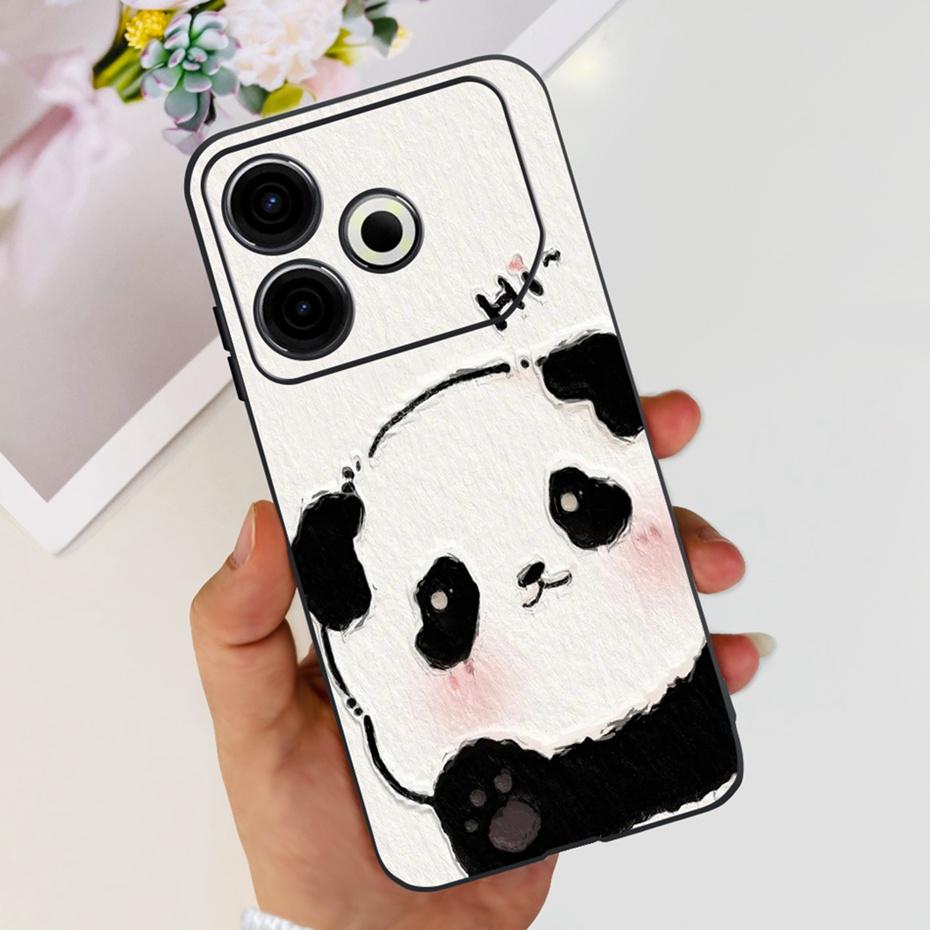 2024 Fashion Case For Tecno Pova 6 Neo Black Silicone Soft TPU Back Cover For Tecno Pova 6Neo 4G Phone Cases