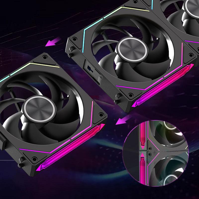 LDPCSJ DL-2 Computer Chassis Fan 120mm 5V 3-pin ARGB Cooler 12V/4PIN PWM 800-2000 RPM 3-in-1 Quiet Building Block Cooling Fan