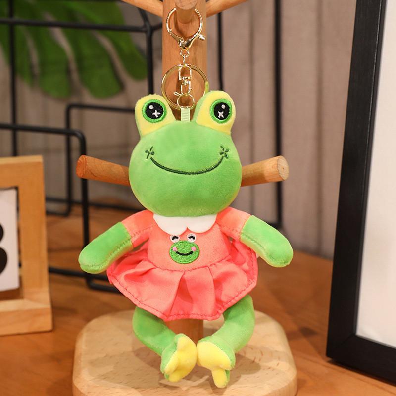Frosk Bjørn Esel Skilpadde Plysj Nøkkelring Veskedekorasjon Anheng Gave 12cm