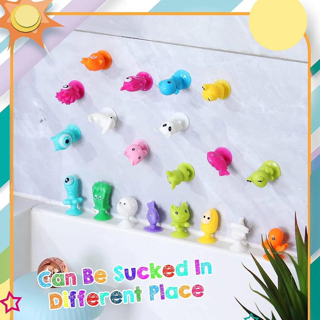 30Pcs/Lot Mini Sucker Dolls Marine Land Strange Animal Cupule Suckers Kids Action Toy Capsule Model Suction Cup Puppets